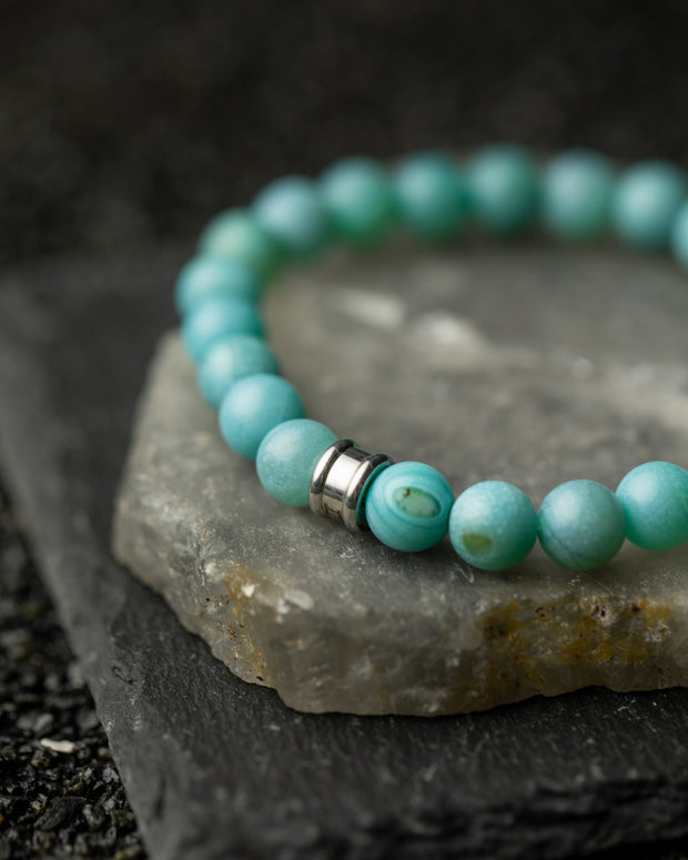 Bracelet pierre de turquoise Good Karma argent - Perle de Jade