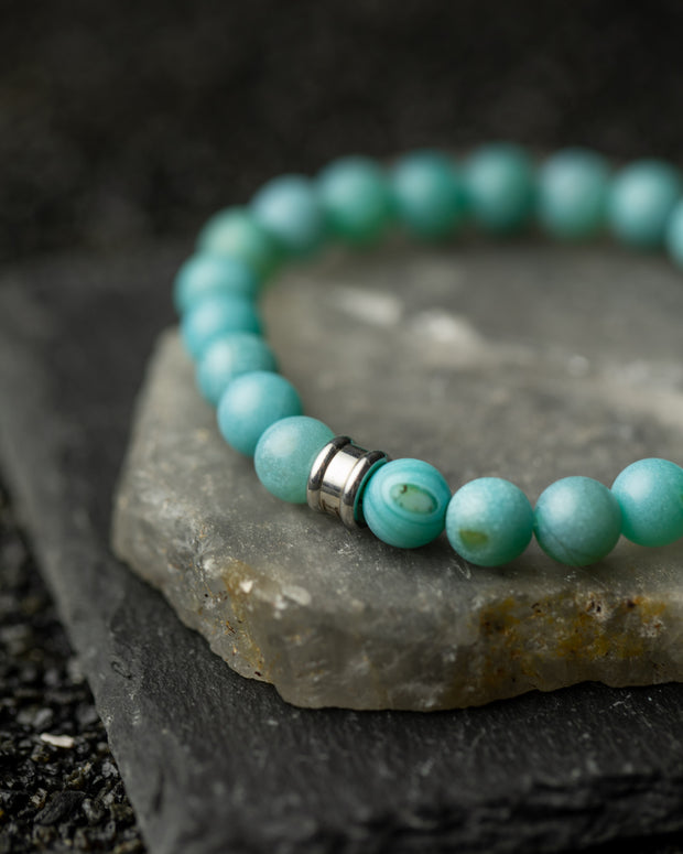 Bracelet with 8mm Turquoise Agate stone