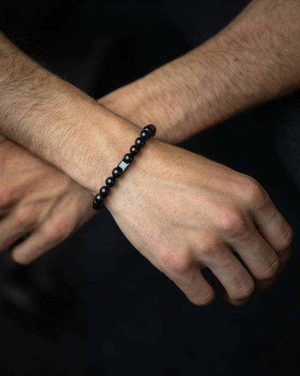 Men's Black Onyx Beaded Bracelet – Forge & Foundry