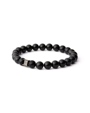 Bracelet with 8mm Onyx stone and black spacer