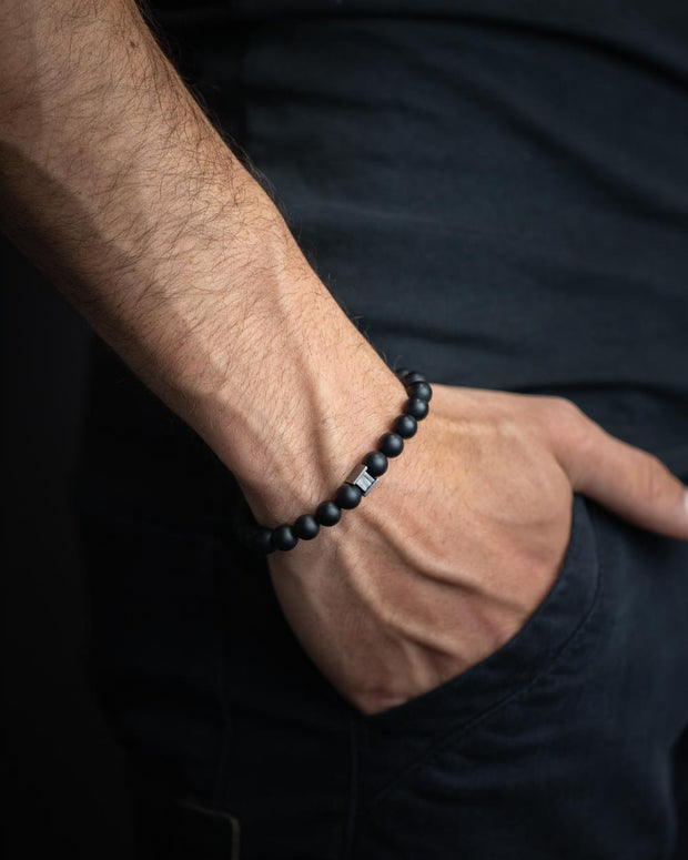 Bracelet with 8mm Matte Agate stone