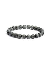 8mm Bracelet with Hawk Eye stone and black spacer