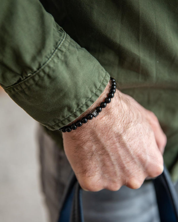 Bracelet avec pierres d'Onyx 6mm