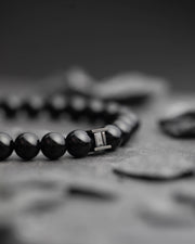 Bracelet with 6mm Onyx stone and black spacer