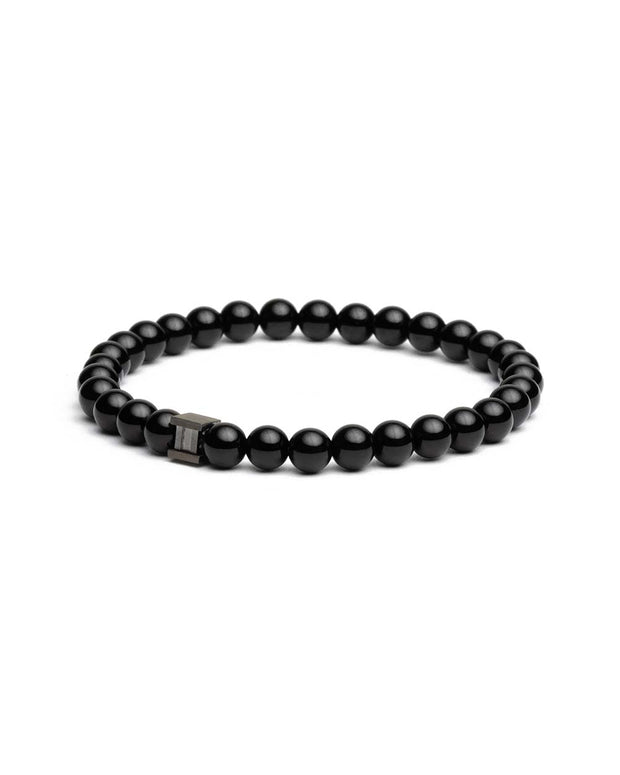 Bracelet with 6mm Onyx stone and black spacer