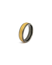 6mm Titanium ring met zwarte en goudkleurige afwerking