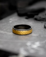 6mm Titanium ring with black & gold finish