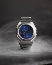 42mm full stainless steel watch with silver finish