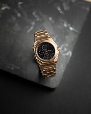 Montre entièrement en acier inoxydable de 42 mm avec finition bronze