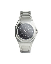 Montre entièrement en acier inoxydable de 42 mm avec finition argentée