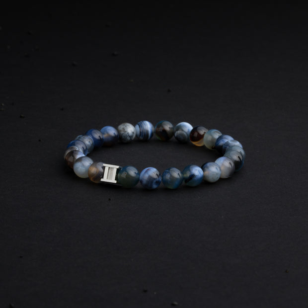 8mm bracelet with Blue Agate stone