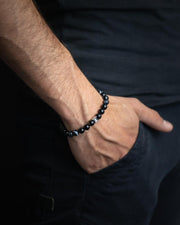 Bracelet avec pierre d'agate de 8 mm