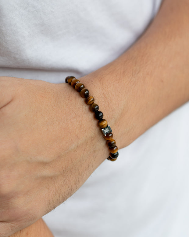 Armband mit 6 mm Tigerauge-Stein