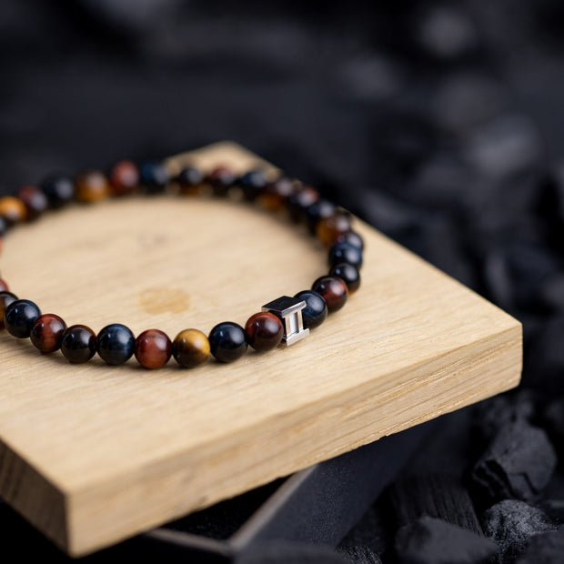 Bracelet avec pierre Oeil de Tigre 6mm en 3 Couleurs