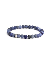 Armband mit 6 mm mattblauem Sodalith-Stein