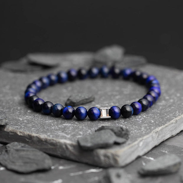 Armband mit 6 mm blauem Tigerauge-Stein