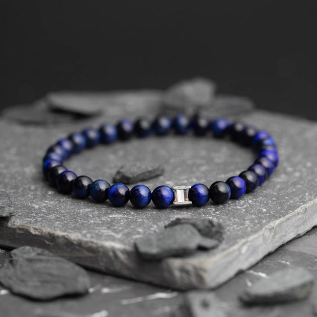 Bracelet with 6mm Blue Tiger Eye stone