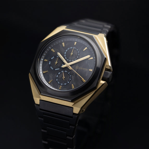 44mm Limited Edition with carbon dial and golden finish