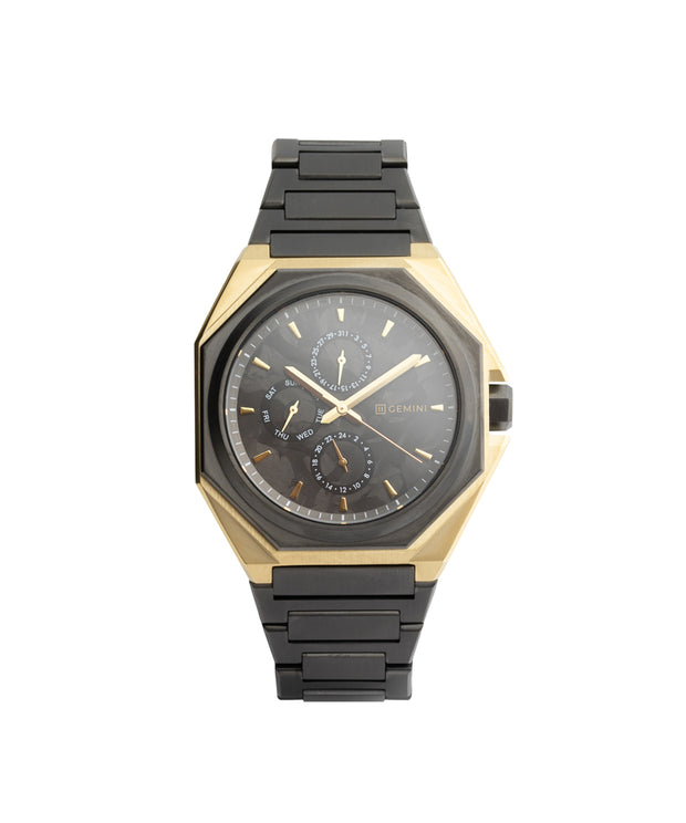 Limited Edition 44mm horloge met carbon wijzerplaat en gouden afwerking
