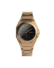 42mm full stainless steel watch with bronze finish