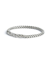 5mm foxtail bracelet in stainless steel with silver finish