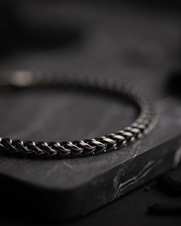 5 mm Armband in roestvrij staal met zwarte afwerking