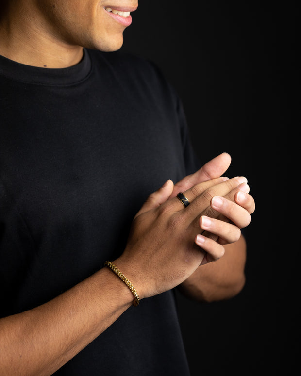 5mm foxtail bracelet in stainless steel with gold-plated finish