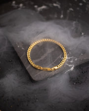 Bracelet sétaire 5 mm en acier inoxydable avec finition plaquée or