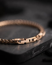 Bracelet foxtail de 5mm en acier inoxydable avec finition plaquée bronze