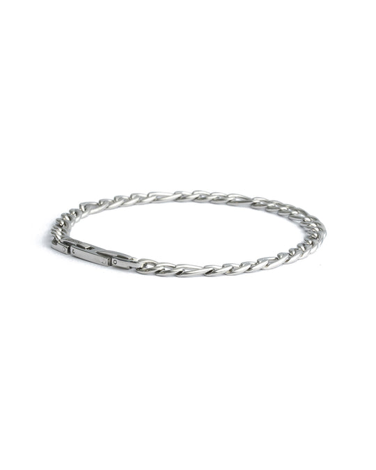 5mm Figaro armband met zilveren afwerking