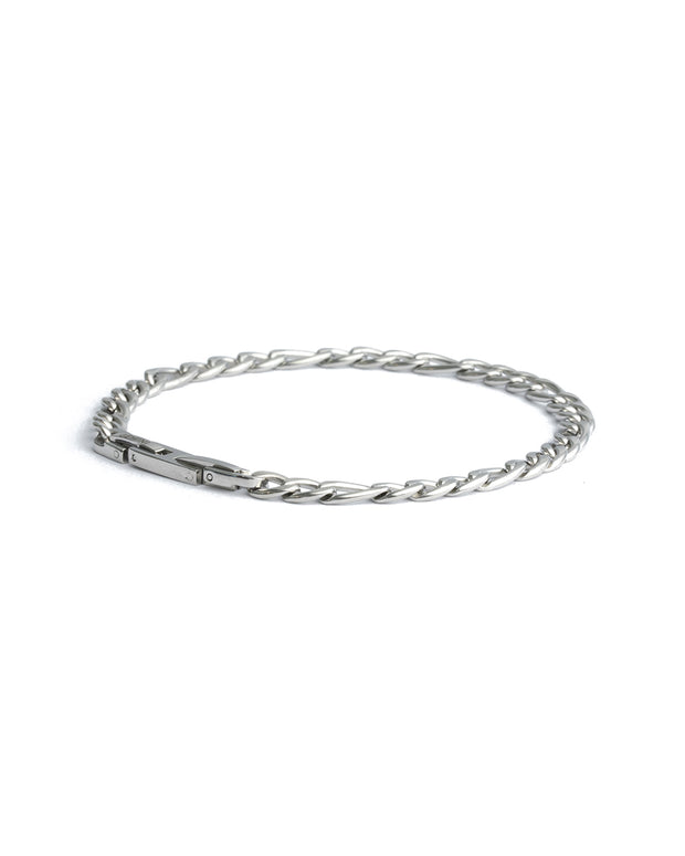 5mm figaro stainless steel chain with silver finish