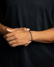 Chaîne en acier inoxydable figaro de 5 mm avec finition noire