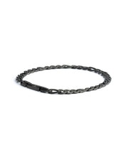 Chaîne en acier inoxydable figaro de 5 mm avec finition noire