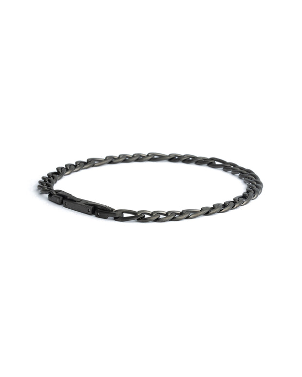 Chaîne en acier inoxydable figaro de 5 mm avec finition noire