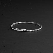 3 mm Fuchsschwanz-Armband aus Edelstahl mit Silber-Finish