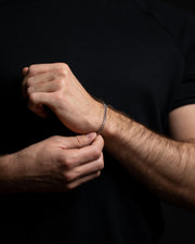 Bracelet sétaire 3 mm en acier inoxydable avec finition argentée