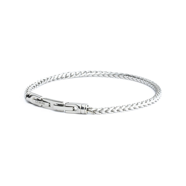 3mm foxtail bracelet in stainless steel with silver finish
