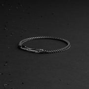 Bracelet sétaire 3 mm en acier inoxydable avec finition noire