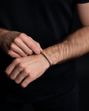 Bracelet sétaire 3 mm en acier inoxydable avec finition noire