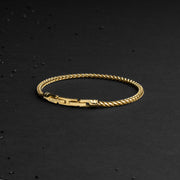 Bracelet foxtail de 3mm en acier inoxydable avec finition plaquée or