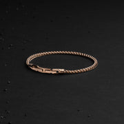 Bracelet foxtail de 3mm en acier inoxydable avec finition plaquée bronze