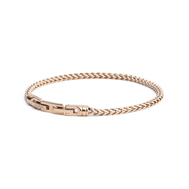 3mm foxtail bracelet in stainless steel with bronze plated finish