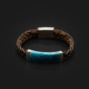 Leather bracelet with Grandidierite stone