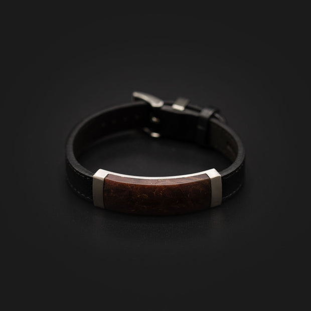12mm Lederen armband met zeldzame Painiet steen