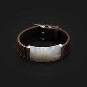18mm Leather bracelet with ultra-rare Chalcedony stone