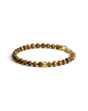 Bracelet with 6mm Tiger Eye stone and titanium element