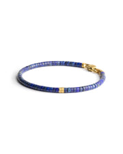 Bracelet 2 mm avec pierres de Lapis Lazuli et élément en titane