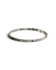 Bracelet 2 mm avec pierres de Larvikite et élément en titane