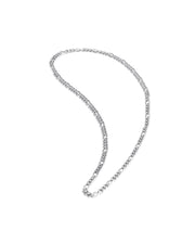 3 mm Figaro-Halskette aus Edelstahl mit Silber-Finish