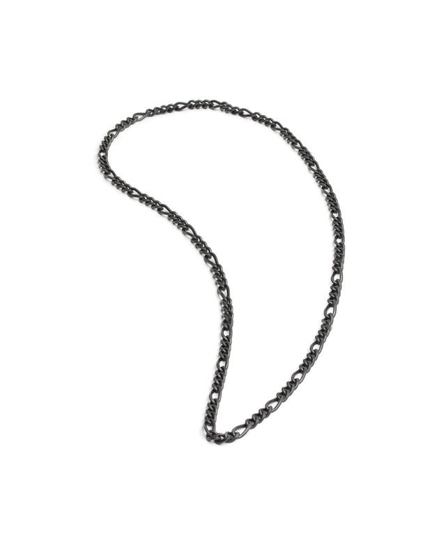 3mm figaro necklace in stainless steel with black finish